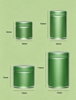 Boîte à thé en métal écologique personnalisée de qualité alimentaire verte, vide, pour matcha, boîte à thé ronde hermétique, emballage en métal pour matcha