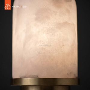 Minimalist Dome Spanish <b>alabaster</b> Table <b>Lamp</b> with Brass for Hotel Villa Living Room - Product Image 3