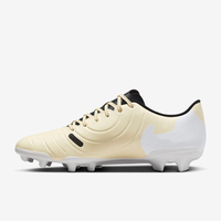 Chaussures de football à crampons antidérapants à profil bas, à lacets, pour terrain ferme, couleur crème, tige souple, unisexe, pour matchs en extérieur, hiver et été
