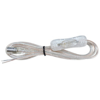 Cable de Alimentación CC Hembra de 5.5x2.1mm con Interruptor de Encendido/Apagado, Cables Desnudos, Cable Aislado de PVC Transparente para Conexión de Energía