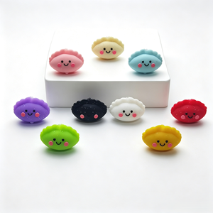 Cuentas sueltas de silicona blandas con forma de dumpling kawaii, cuentas focales 3D, dijes de comida <span class=keywords><strong>Bao</strong></span> bonitos para manualidades con bolígrafos, regalo para niños, recuerdo de fiesta, a granel - Product Image 2