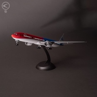 Maquette d'avion Boeing 777-300ER KLM Airlines, décoration de collection, peinture couleur, 47 cm, 1/157, avec éclairage LED