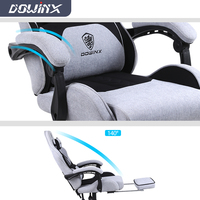 Chaises de jeu grises pour adultes avec repose-pieds, silla gamer, chaise de jeu ergonomique, dossier et hauteur du siège réglables, chaise d'ordinateur