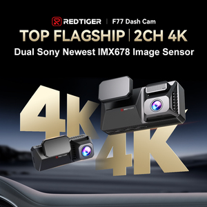 กล้องหน้าและหลังพร้อม WiFi GPS กล้องติดรถยนต์4K มองเห็นในเวลากลางคืนแบบ F77 - Product Image 3
