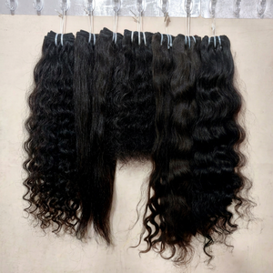 Extensión de cabello virgen indio, sin enredos, sin caída, se puede teñir y blanquear, natural, virgen - Product Image 1