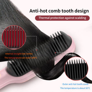 Brosse lissante chauffante professionnelle en céramique ionique pour cheveux, idéale pour la maison - Product Image 4