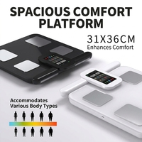 Balance connectée intelligente pour la salle de bain, grande capacité 180 kg, avec capteur numérique, application WiFi, surveillance de la santé, composition corporelle, portable