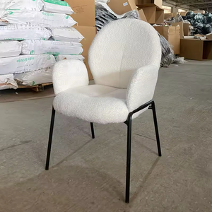 Precio bajo diseño de moda blanco nórdico suave cojín terciopelo restaurante silla <span class=keywords><strong>cocina</strong></span> silla terciopelo tela de peluche Silla de comedor - Product Image 5