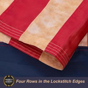 Drapeau américain vintage Betsy Ross taché de thé, 3x5 pieds, pour l'anniversaire du 250e anniversaire, robuste, brodé, 13 étoiles, 100% coton, pour extérieur - Product Image 3