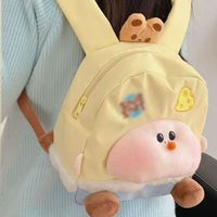 Sac à dos en peluche fait main, design jaune, vert, rose, orange, sac d'écolière moelleux pour adolescentes, OEM et ODM disponibles