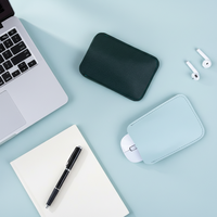 Étui pour ordinateur portable en cuir PU portable, étui pour souris, protection compacte, rangement pour écouteurs, accessoires informatiques, housse de protection