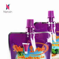 Emballage debout en plastique à impression personnalisée en usine Pochette à bec verseur liquide Pochettes à boisson et jus avec bec verseur