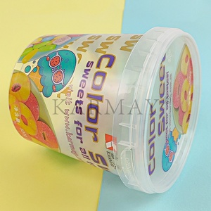 Food Grade <b>Material</b> of 16oz 500ml PP pots High Transparency Round Plastic pots for candy soft sweets Fondants packaging IML - Product Image 4