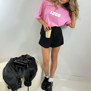 L801043 Custom OEM ODM Wholesale High Quality Summer Women's T-Shirts Top Embroidered Crew Neck Graphic Tee Women T Shirts - Product Image 5