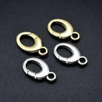 Fermoirs mousquetons plaqués or en forme de goutte d'eau pour la fabrication de bijoux, vente en gros, pour bracelets et colliers DIY