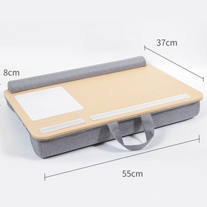 Bicheng Lazy Laptop <b>Desk</b> 55x37cm Portable Bamboo Gray Indoor Office <b>Desk</b> - Product Image 1