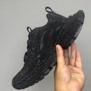 Baskets Chunky Noires Scintillantes à Strass pour Femmes – Chaussures Décontractées Respirantes à Plateforme pour Fêtes et Usage Quotidien - Product Image 4