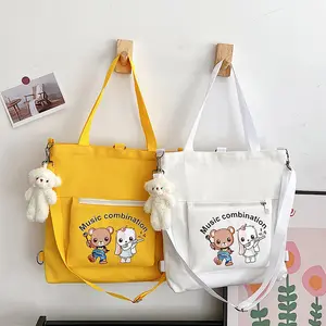 Customized Candy Colorful Cute Canvas Cotton Shopping Bag Small Foldable Reusable Cotton Canvas Tote Bag For Lunch