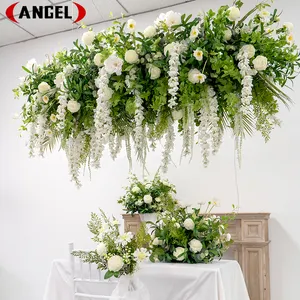 Benutzer definierte Green Forest Hochzeits dekorationen Decke hängen künstliche Blumen für die Bühnen dekoration