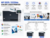 Impresora Láser a Color A3 para HP Color LaserJet CP5225dn CP5225 M5525 M5525dn, Impresora de Oficina de Formato Ancho, Dúplex, con Conexión a Red, Reacondicionada