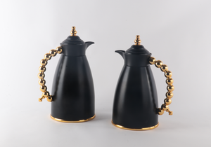 Ensemble de cafetière arabe élégante noir mat <span class=keywords><strong>1L</strong></span> 0.7L, avec <span class=keywords><strong>pichet</strong></span> isotherme à thé rose, coffret cadeau moderne pour la maison - Product Image 5