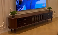 Meuble TV Minimaliste en Bois avec Rangement, Centre de Divertissement Moderne, Approvisionnement Direct Usine