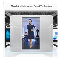 Robots comerciales interactivos inteligentes THLEE, bienvenida virtual a los invitados, Robot, ventana de vidrio, publicidad, pantalla transparente