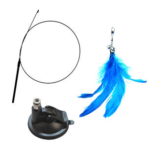 Interactief Kattenveerspeelgoed, Kattentoverstokspeelgoed En Natuurlijke Veren-Teaser-Vervangingen Met Bell Kitten Play <span class=keywords><strong>Chase</strong></span>-Oefening - Product Image 3