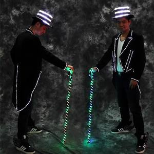 बहु रंग-नेतृत्व वाले चमकदार टेलकोट सूट लाइट अप जादूगर पोशाक के लिए बार पार्टी मंच पहनने के प्रदर्शन प्रोप्स - Product Image 5