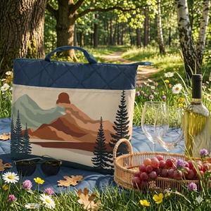 High Quality <b>Large</b> Outdoor Beach Picnic Blanket With Shoulder Strap Foldable Into Tote 3-Layer Waterproof Sand Proof <b>Mat</b> - Product Image 6