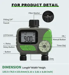 Factory Automatic Machine Green Outdoor Automatic Garden Manual Water Sprinkler Timer