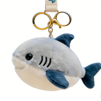 Porte-clés en peluche personnalisable en gros, nouveau modèle doux et mignon, requin marin, anti-stress, breloque de sac à dos, 20 cm, en coton et coton PP