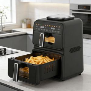 Friteuse à air double compartiment 2026Household 3000W 220V antiadhésive avec fenêtre visible et élément chauffant en acier inoxydable SS304 - Product Image 6