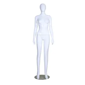 إطار عرض كامل للجسم أبيض ساطع للسيدات من ديكور ملابس، نماذج مجسمة، نماذج محاكاة الإنسان الكوري
