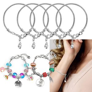 High quality simple adjustable DIY <b>Beaded</b> snake bone basic <b>bracelet</b> Customizable Heart <b>Charm</b> <b>bracelet</b> - Product Image 1