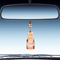 Jebsenarts Bouteille diffuseur de parfum de voiture en verre de luxe 8ml liquide d'arôme suspendu en bois 100 parfums Rafraîchisseur long écologique