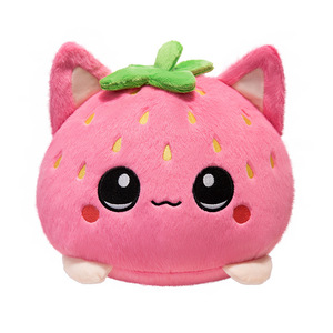 Juguete de peluche de gato de fresa, suave y cómodo, de tela, almohada de confort para bebé, adorno para sofá, colgante, ¡el más vendido! - Product Image 1