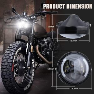 Faro LED Redondo para Motocicleta con Carcasa, Señal de Giro, DRL, Luz Alta/Baja para Harley, Honda, Suzuki, <span class=keywords><strong>Yamaha</strong></span> - Product Image 5