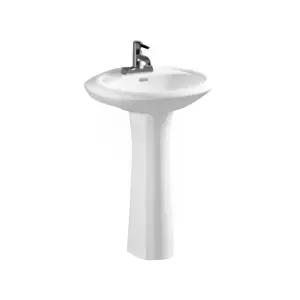 Medyag Baño de cerámica de alta calidad para baño de dos piezas lavado de cara pedestal lavabo estilo económico