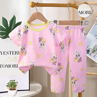 Nouveaux ensembles de vêtements d'été pour filles - T-shirts et shorts en toile de coton doux respirant style preppy avec motifs de dessins animés imprimés - été