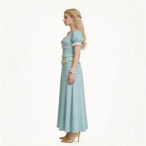 Disfraz de Cosplay de Renner Overlord Golden Princess Lana, Vestido Largo Floral Azul Claro, Disfraz de Anime para Mujer - Product Image 5