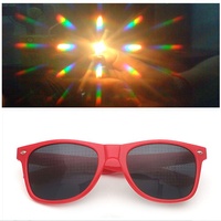 Verres de luxe à effet de feux d'artifice diffractifs, motifs de Noël, d'amour et de pentagrammes pour fêtes, impression typographique