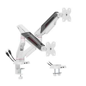 Bras de moniteur double pour jeux LDT114-C024UC, <span class=keywords><strong>support</strong></span> de fixation de bureau en aluminium, ressort mécanique, <span class=keywords><strong>support</strong></span> <span class=keywords><strong>VESA</strong></span>, compatible avec les écrans de 17 à 35 pouces - Product Image 1