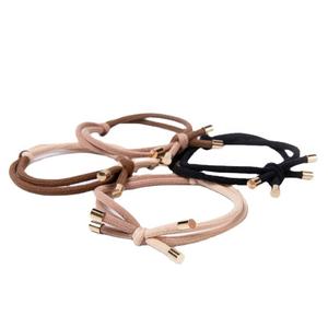 Due colori contrapposti ragazze donne elasticità coda di cavallo titolari di capelli elastici annodati elastici elastici fascette con coppe dorate estremità - Product Image 1