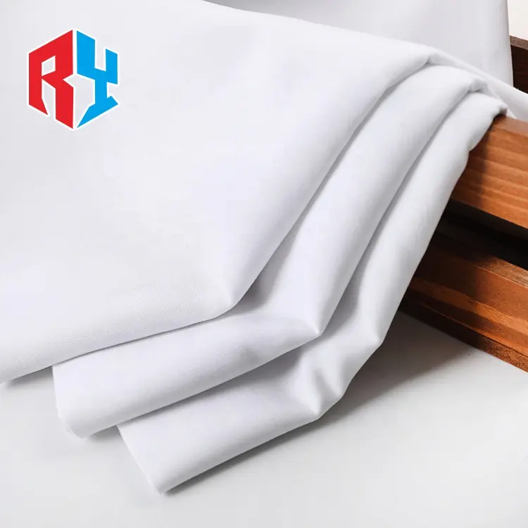 Tessuto per indumenti in rayon tinta unita stock di fabbrica 45*45 assorbimento del sudore professionale tessuti in rayon bianco 100% solidi in rayon