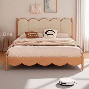 <span class=keywords><strong>Letto</strong></span> a soppalco in legno massello di faggio nordico 1.5m e 1.8m, moderno minimalista matrimoniale/queen size, <span class=keywords><strong>con</strong></span> imbottitura morbida a onda e smontabile - Product Image 1