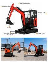 Mini-pelles pour la construction rurale : Prix super réduits – Pelle excavatrice agricole sur chenilles pour l'excavation de tranchées