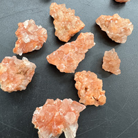 Cristaux naturels, minéraux de guérison, roches, 4-6 cm, géode de cristal, amas de quartz, apophyllite, zéolithe orange