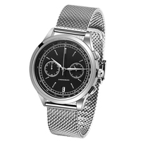 BOMAXE Edelstahl Luxus Quarz Chronograph Uhr mit Zeiger-Zifferblatt Wasserdicht 5BAR Unisex-Design
