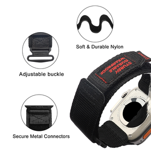 Bracelet sport en nylon Lionorm pour <span class=keywords><strong>Apple</strong></span> <span class=keywords><strong>Watch</strong></span> Series 10 9 8 SE Ultra, sangle en tissu à boucle et crochet réglable pour IWatch 46 mm 45 mm - Product Image 2